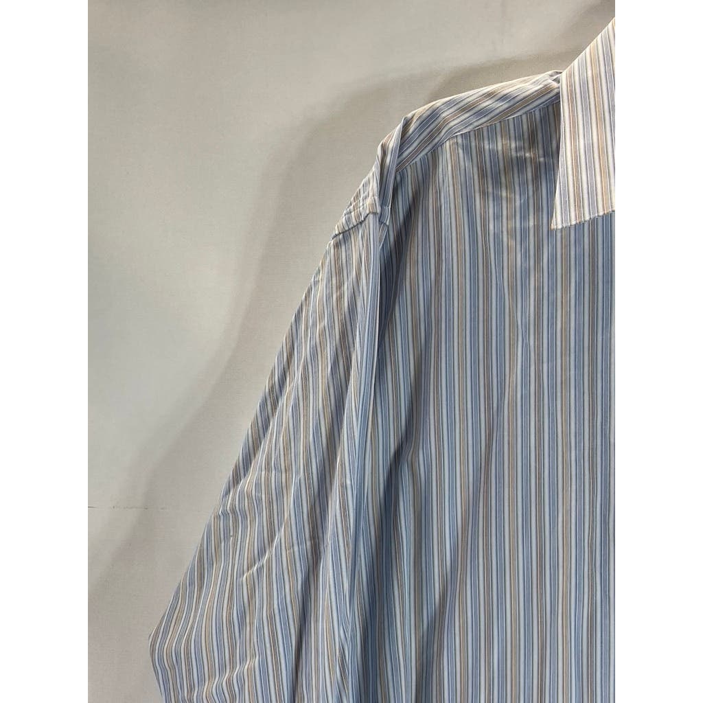 JOSEPH & FEISS INTERNATIONAL Men's Blue Striped Classic-Fit Shirt SZ 16.5 332/33