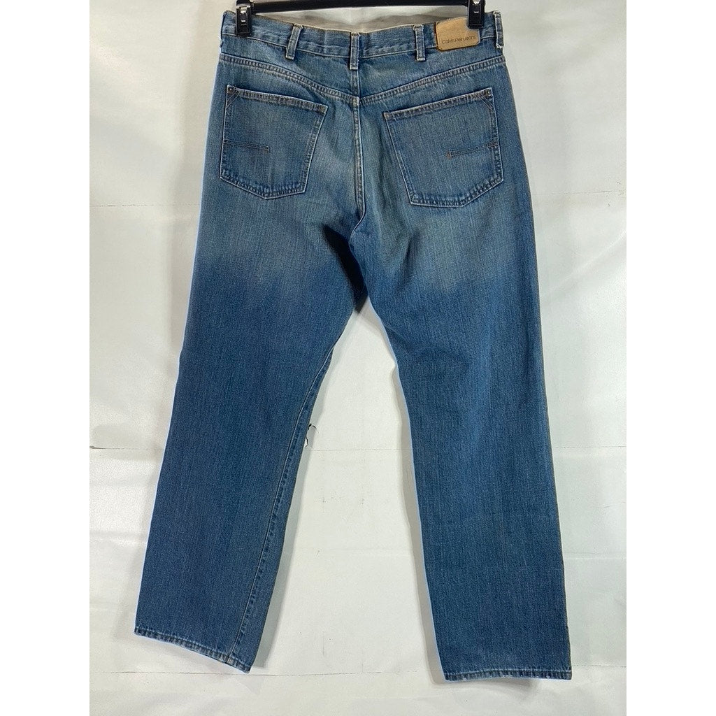 CALVIN KLEIN JEANS Men's Blue Five-Pocket Straight-Leg Denim Jeans SZ 36