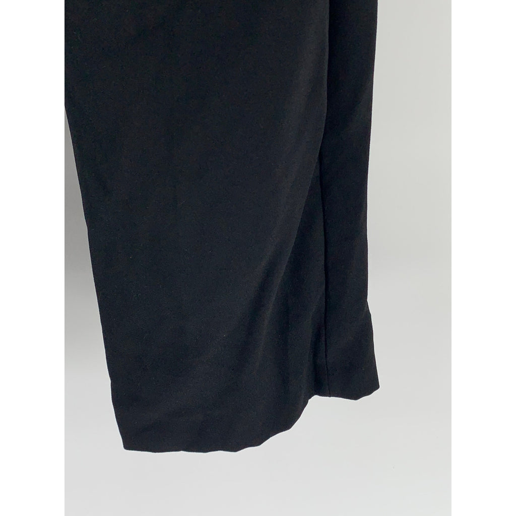 ZARA Women's Black Solid Straight-Leg High-Rise Flat Front Pants SZ S
