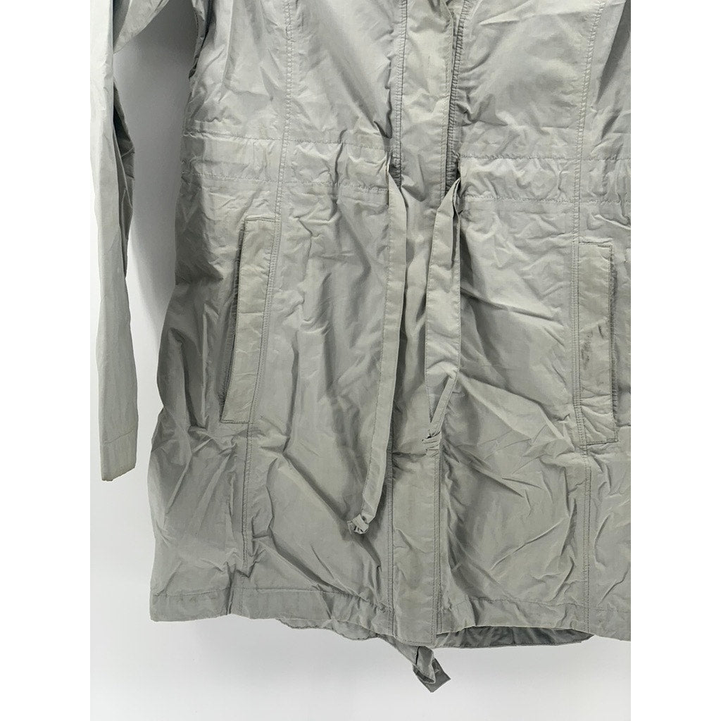 THE NORTH FACE Women's Gray Double Closure Long Sleeve Hooded Trench Coat SZ M