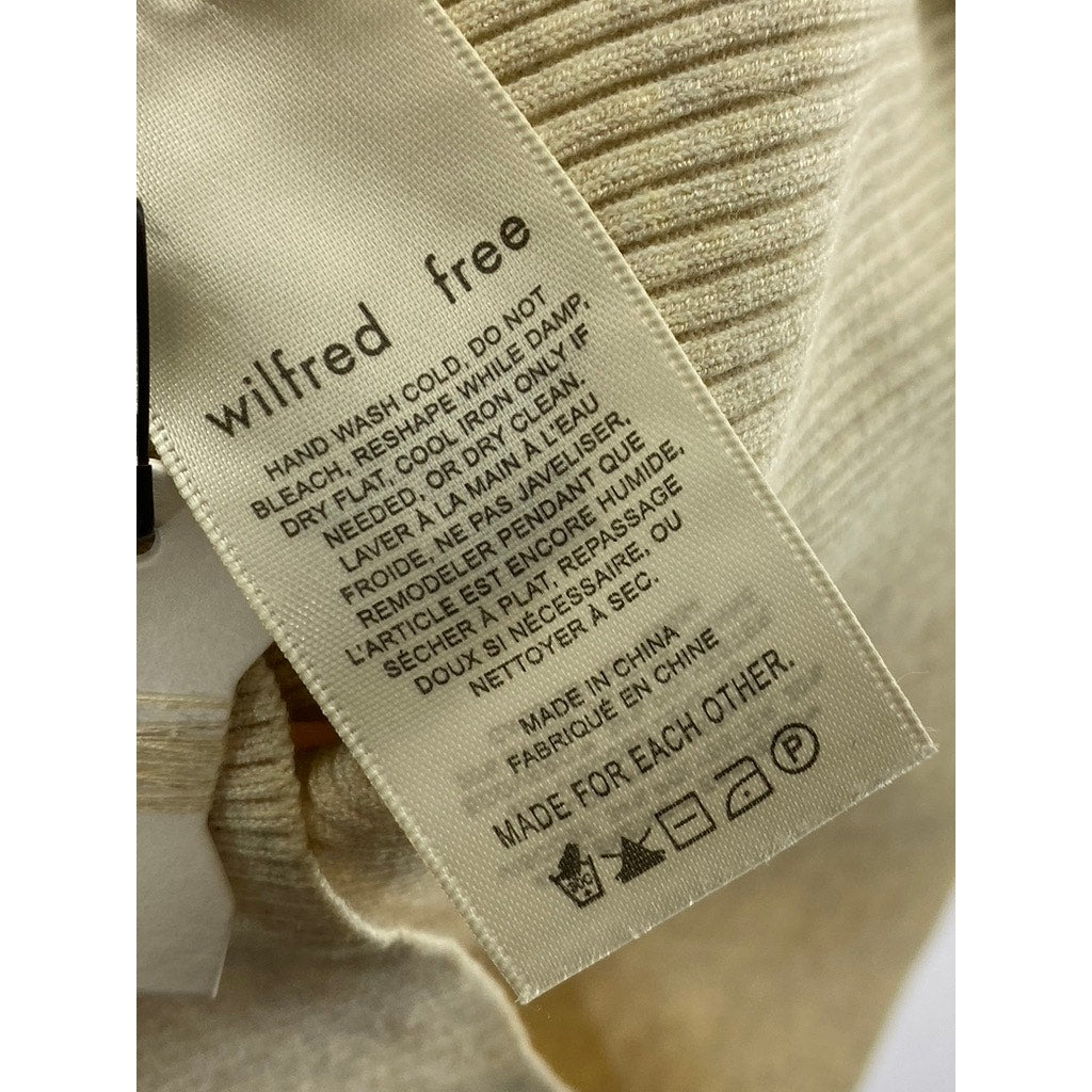 WILFRED FREE Women's Beige Cut-Out Crewneck Rib Knit Mini Tank Dress SZ XS