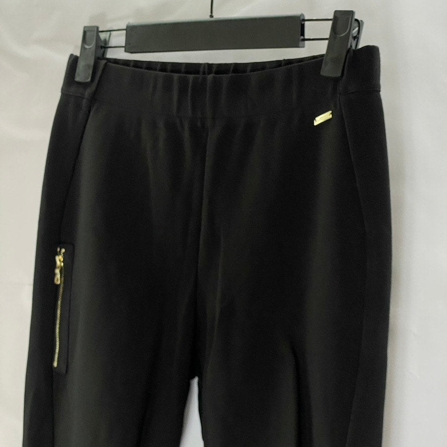 A|X ARMANI EXCHANGE Women's Black Side-Zipper Elasticized-Waist Leggings SZ S