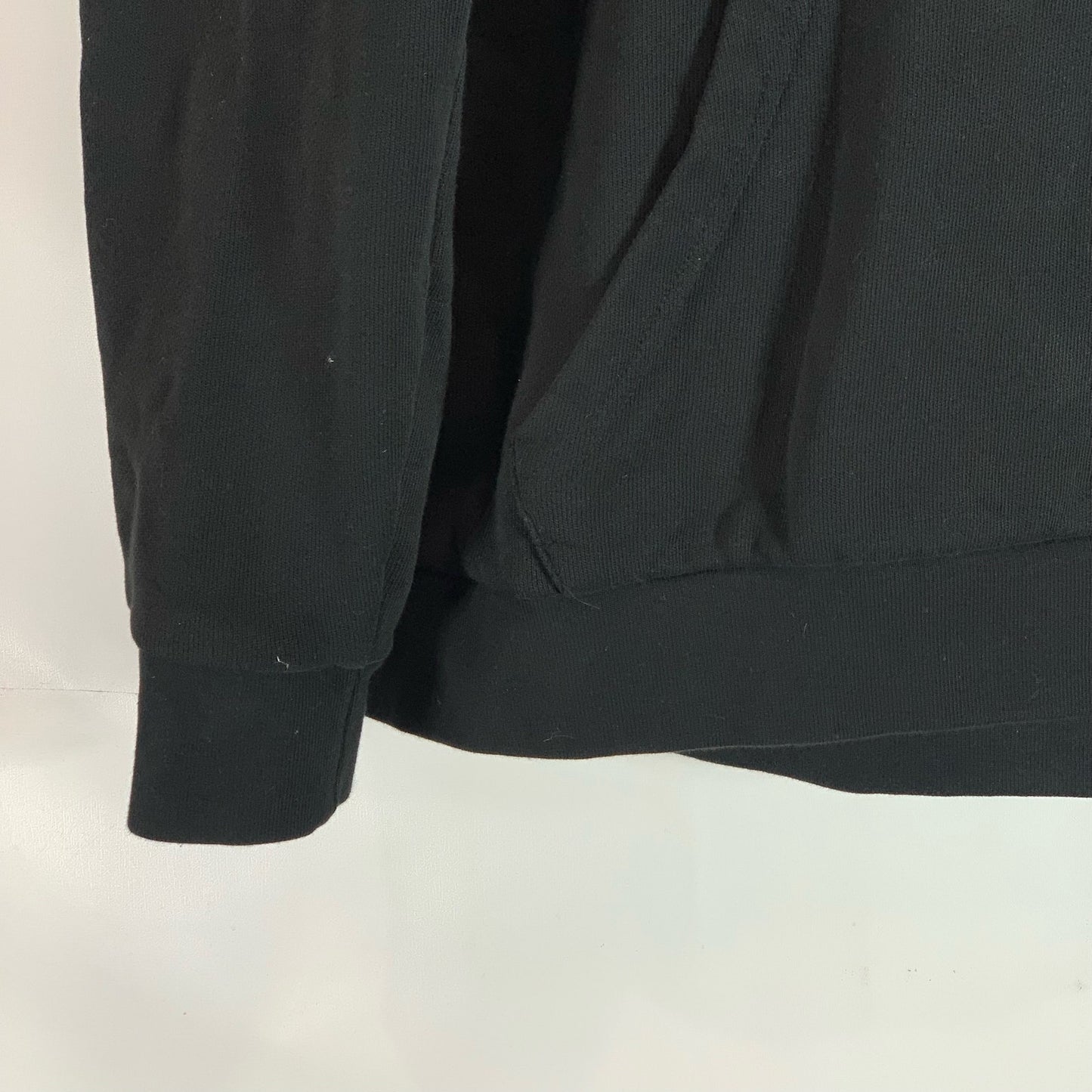 ADIDAS Men's Black/White Original Adidcolor Trefoil Classic Pullover Hoodie SZ M