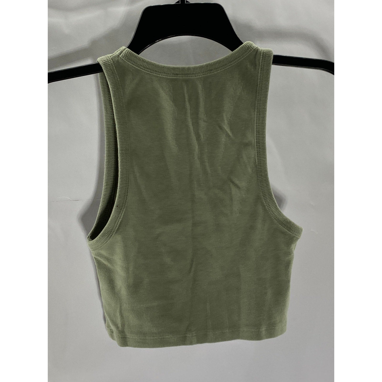 UNBRANDED Women's Gray Sleeveless Ribbed Cropped Tank Top SZ S