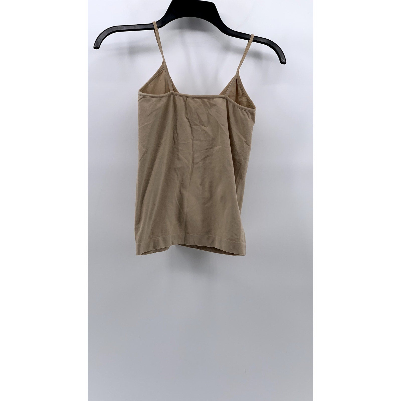 UNBRANDED Women's Tan Solid Scoop-Neck SpaghettI Strap Casual Tank Top SZ SM