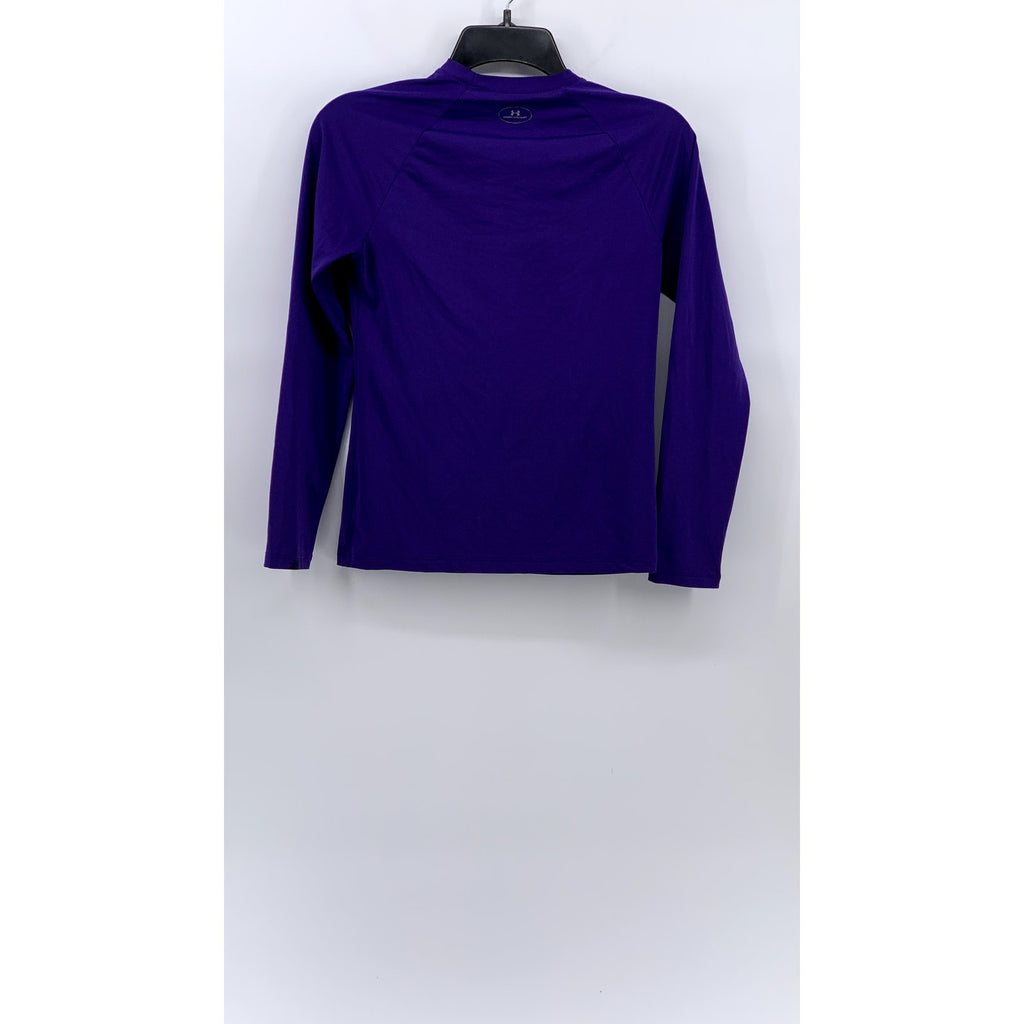 UNDER ARMOUR Girls' Purple Fitted Logo Crewneck Long Sleeve ActiveTop SZ XL