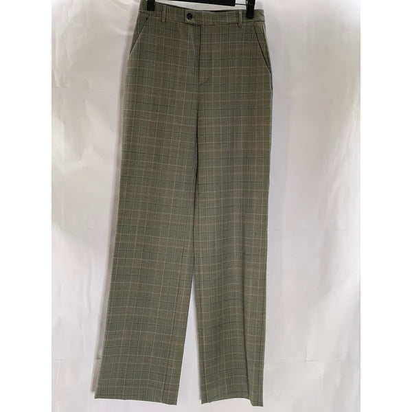 & OTHER STORIES Women's Tan-Gray Plaid Straight Wide-Leg Dress Pant SZ 34(US4)