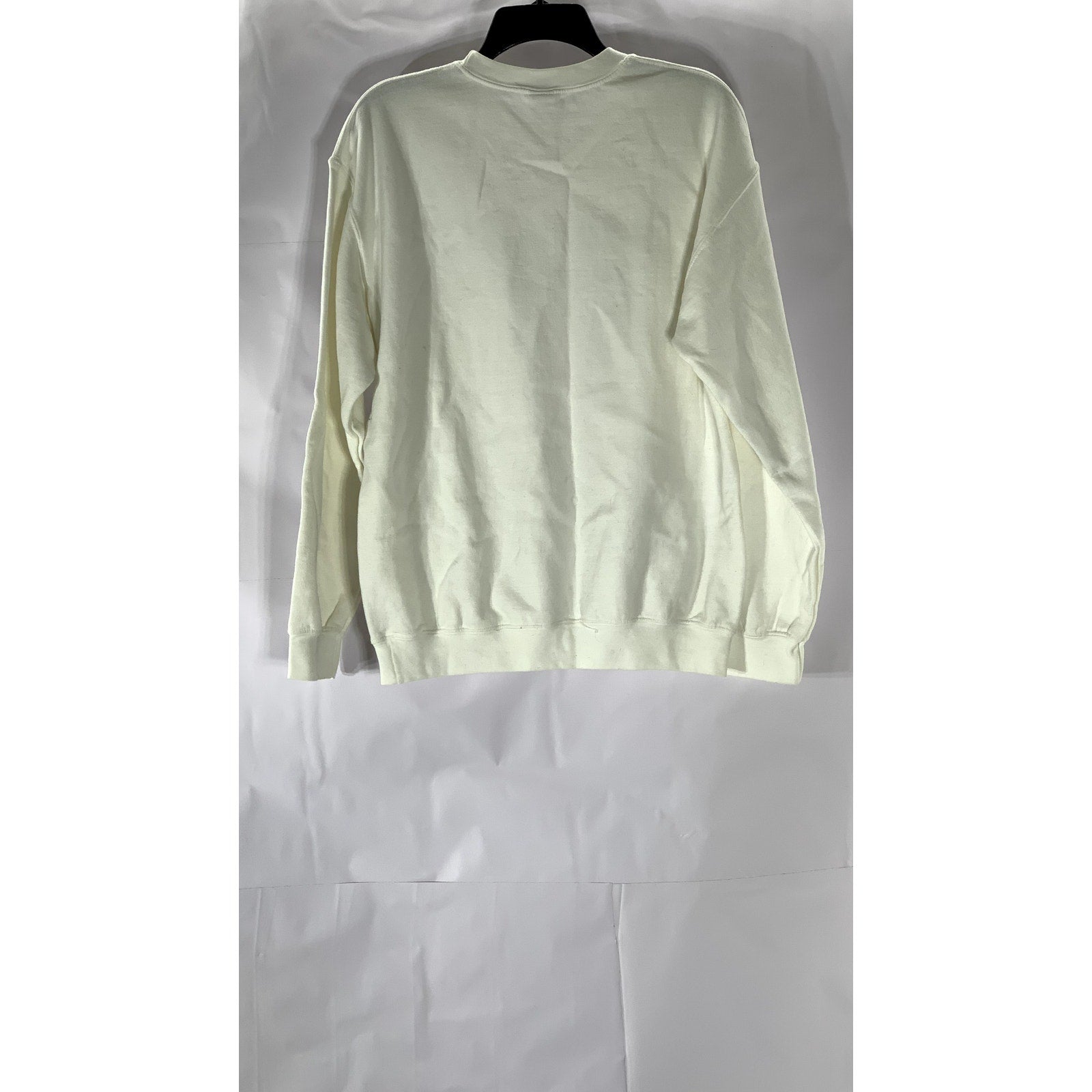 GILDAN UNISEX White Habitually Truthful Logo Crewneck Long Sleeve Sweatshirt SZM