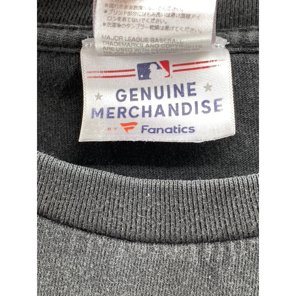 FANATICS Men's Black New York Yankees Logo Crewneck Short Sleeve T-Shirt SZ L