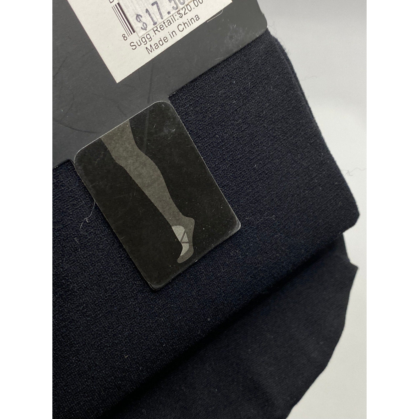 MEMOI Women's Black Solid Semi Sheer Criss-Cross Cutout Foot Tights SZ M/L