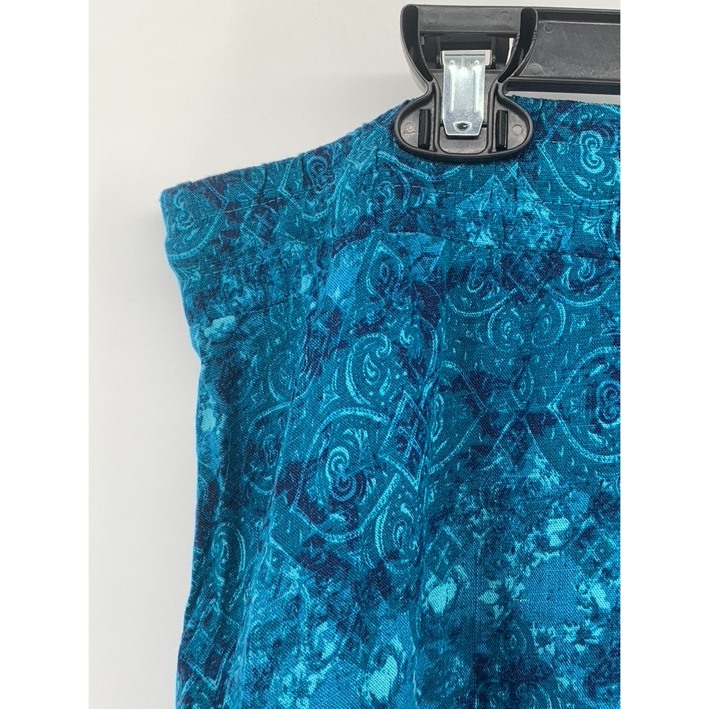 LULAROE Women's Blue Printed Pull-On Midi Skirt SZ XL