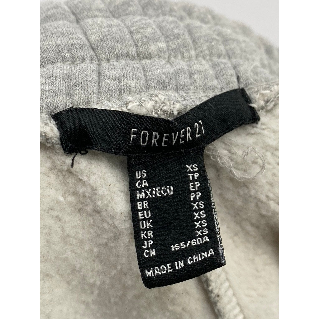 FOREVER 21 Women's Light Gray Raw-Hem Drawstring Waist Lounge Shorts SZ XS