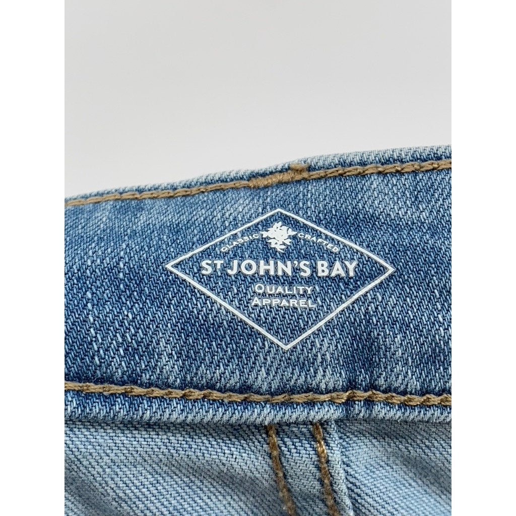 ST. JOHN'S BAY Women's Light Wash Denim Short Jeans SZ 14