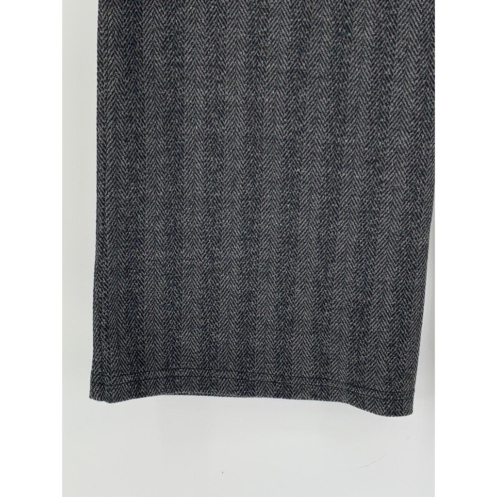 SIMPLY VERA VERA WANG Women's Gray Herringbone Straight Leg Pants SZ L