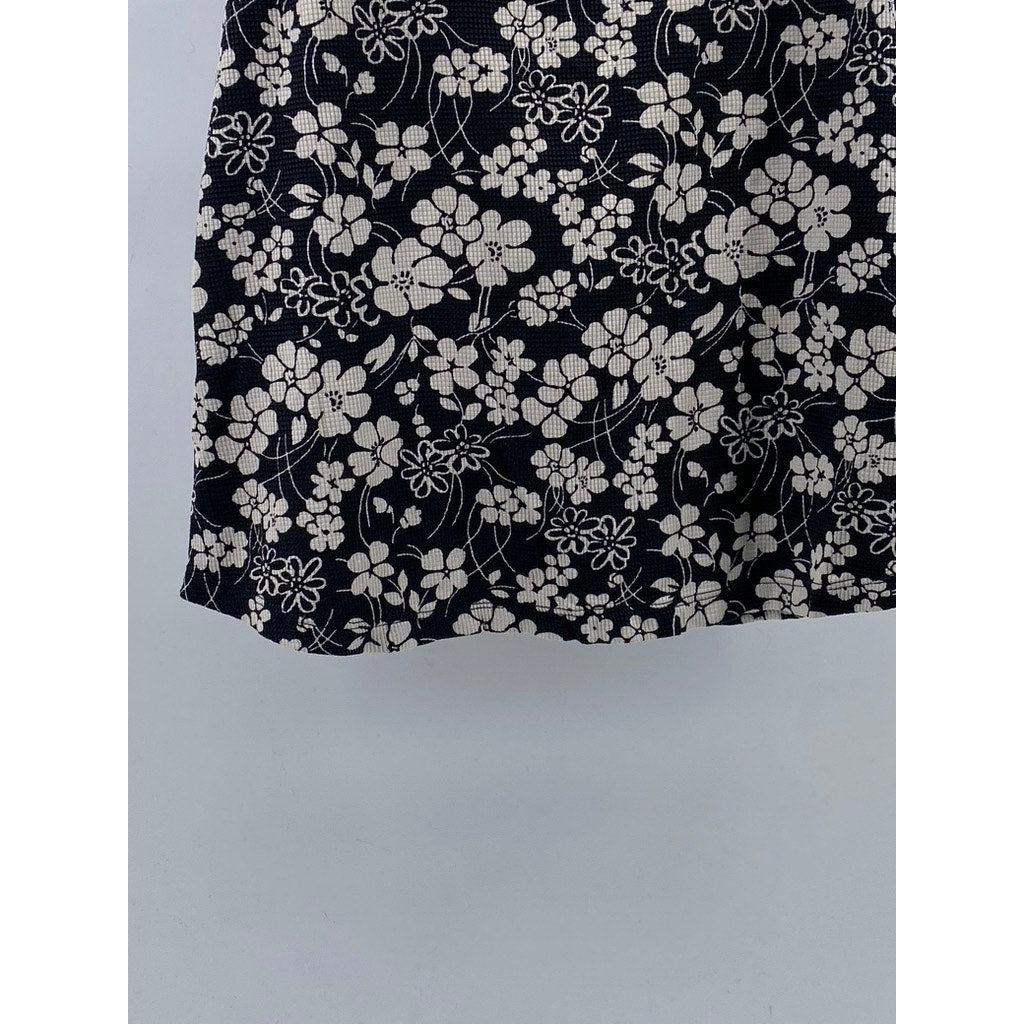 TAIL Women's Black-Beige Textured Floral Scoop-Neck Sleeveless Tank Top SZ S