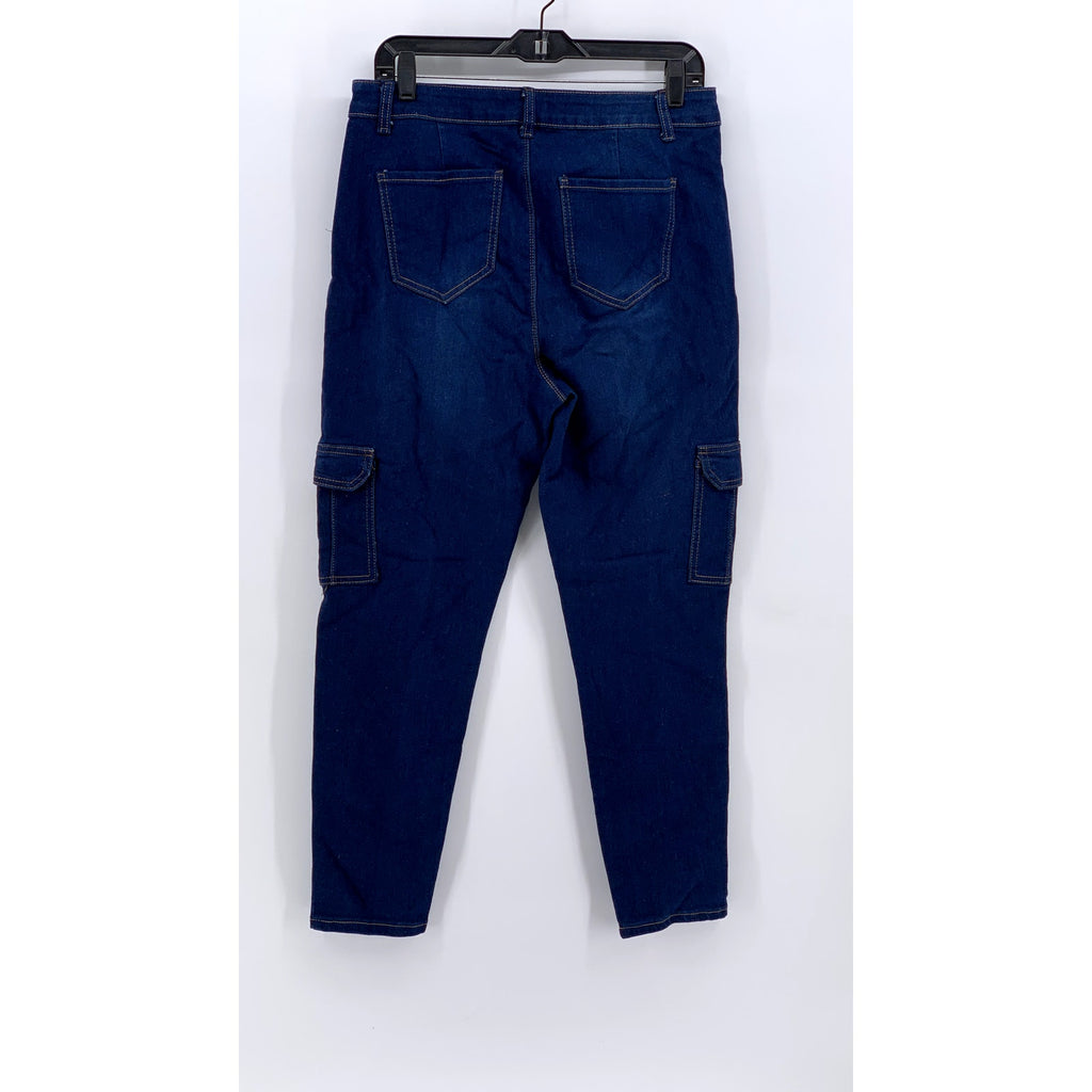 ELITE JEANS Women's Blue Denim Skinny Leg Cargo Jeans SZ 15/32