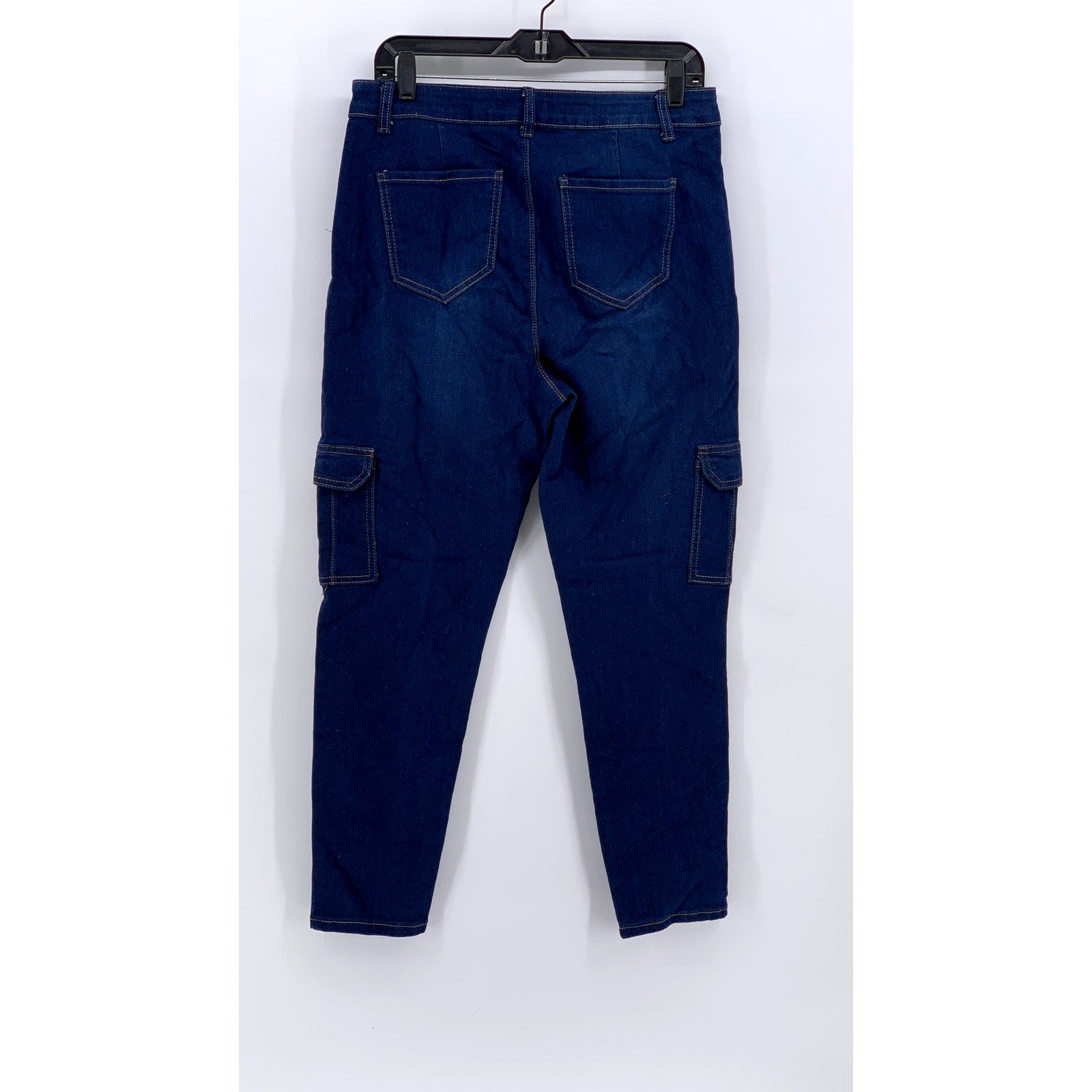 ELITE JEANS Women's Blue Denim Skinny Leg Cargo Jeans SZ 15/32