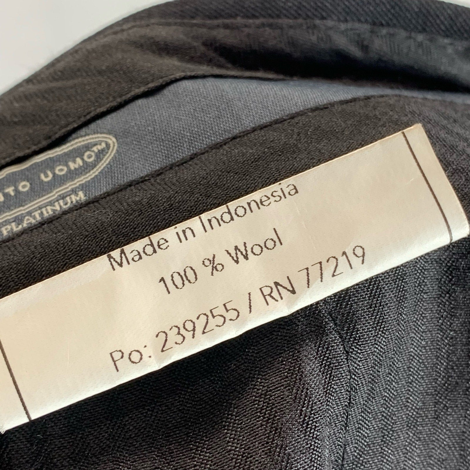 PRONTO UOMO PLATINUM Men's Solid Black Wool Flat-Front Dress Pants SZ 34