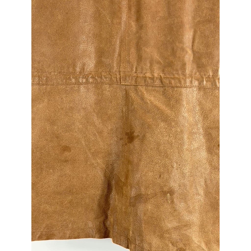 WILSONS LEATHER Men's Vintage Brown Leather Zip-Up Jacket SZ L