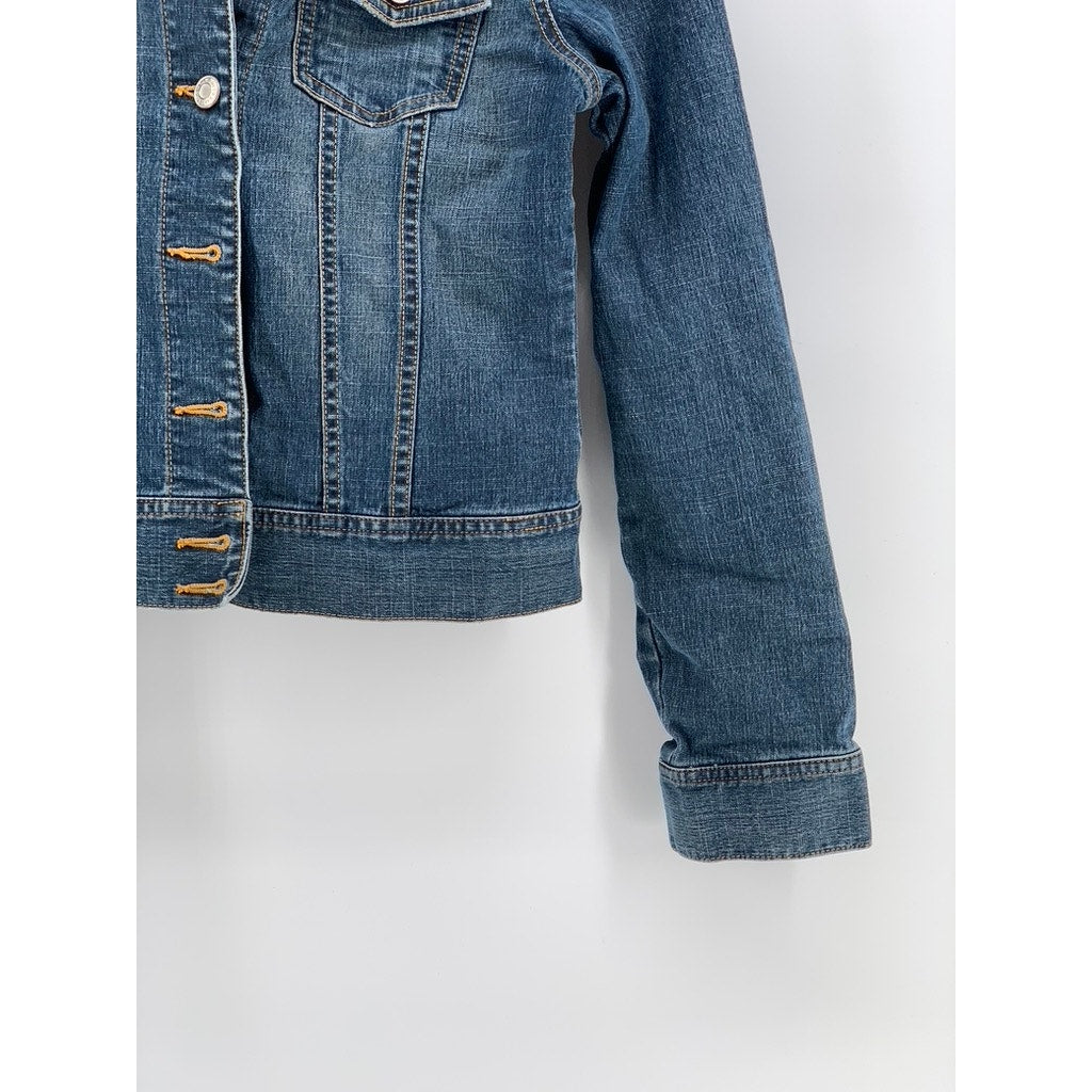 OLD NAVY Women's Blue Vintage Denim Stretch Button-Up Jacket SZ XS