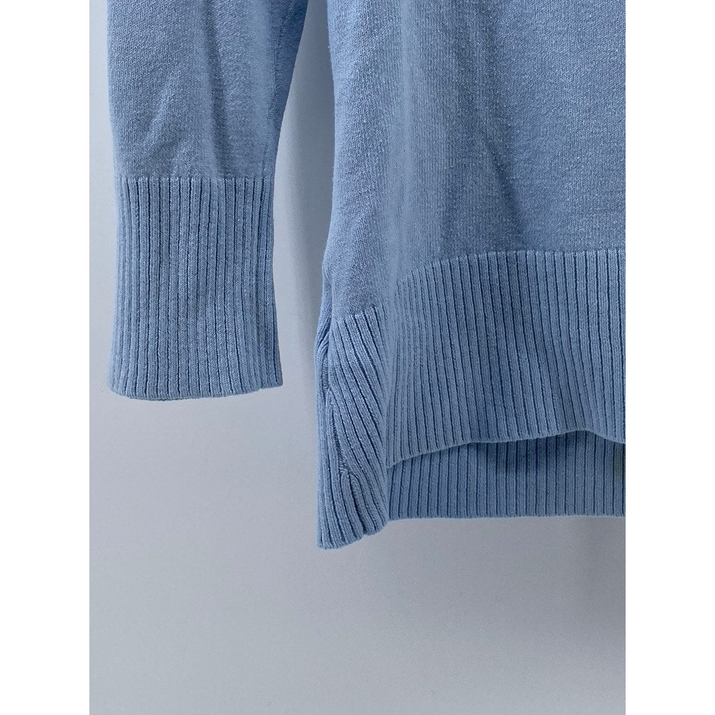 WORTHINGTON Women’s Light Blue Crewneck Button-Up Long Sleeve Cardigan SZ S