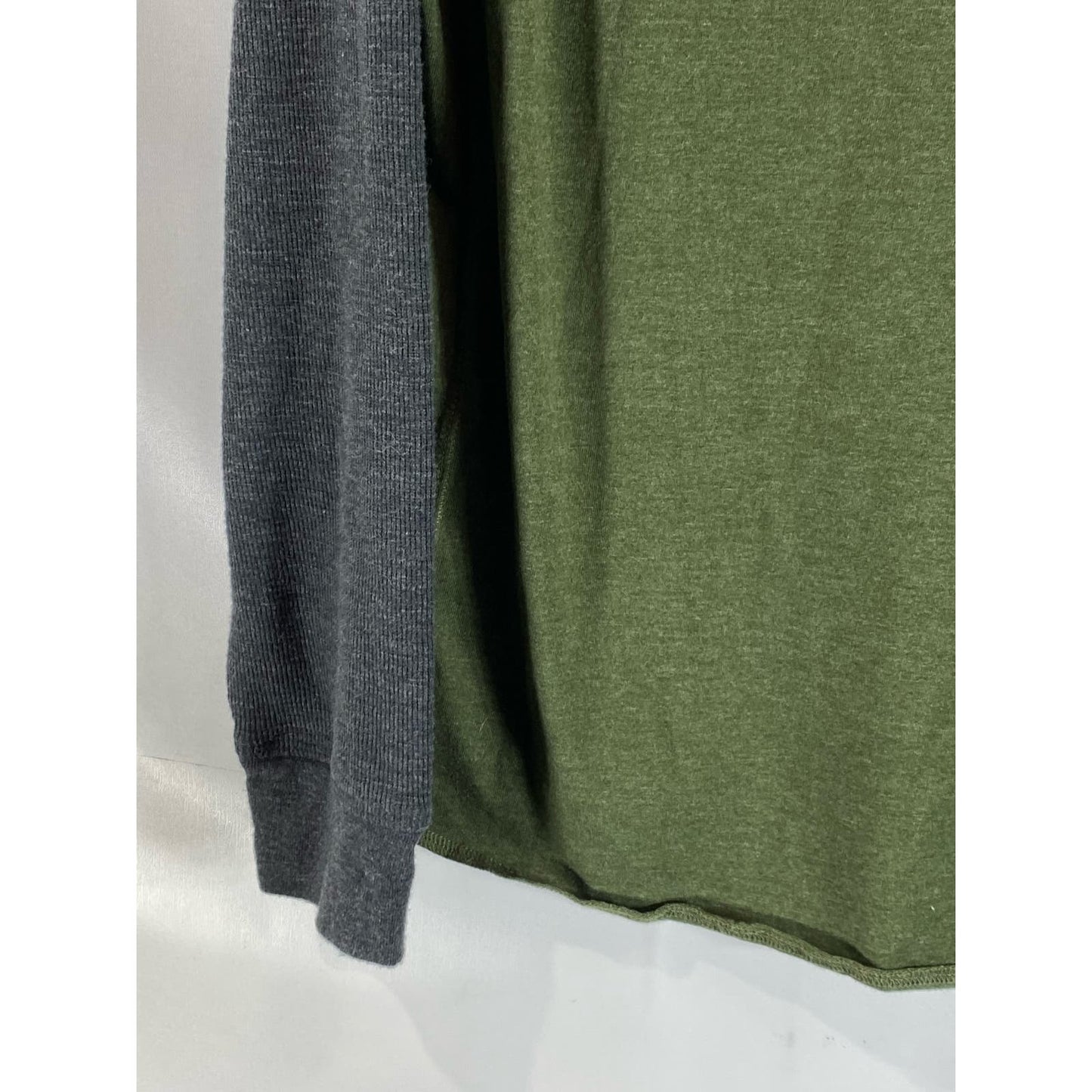 LUCKY BRAND Men's Green Colorblock Crewneck Thermal Long Sleeve T-Shirt SZ XL