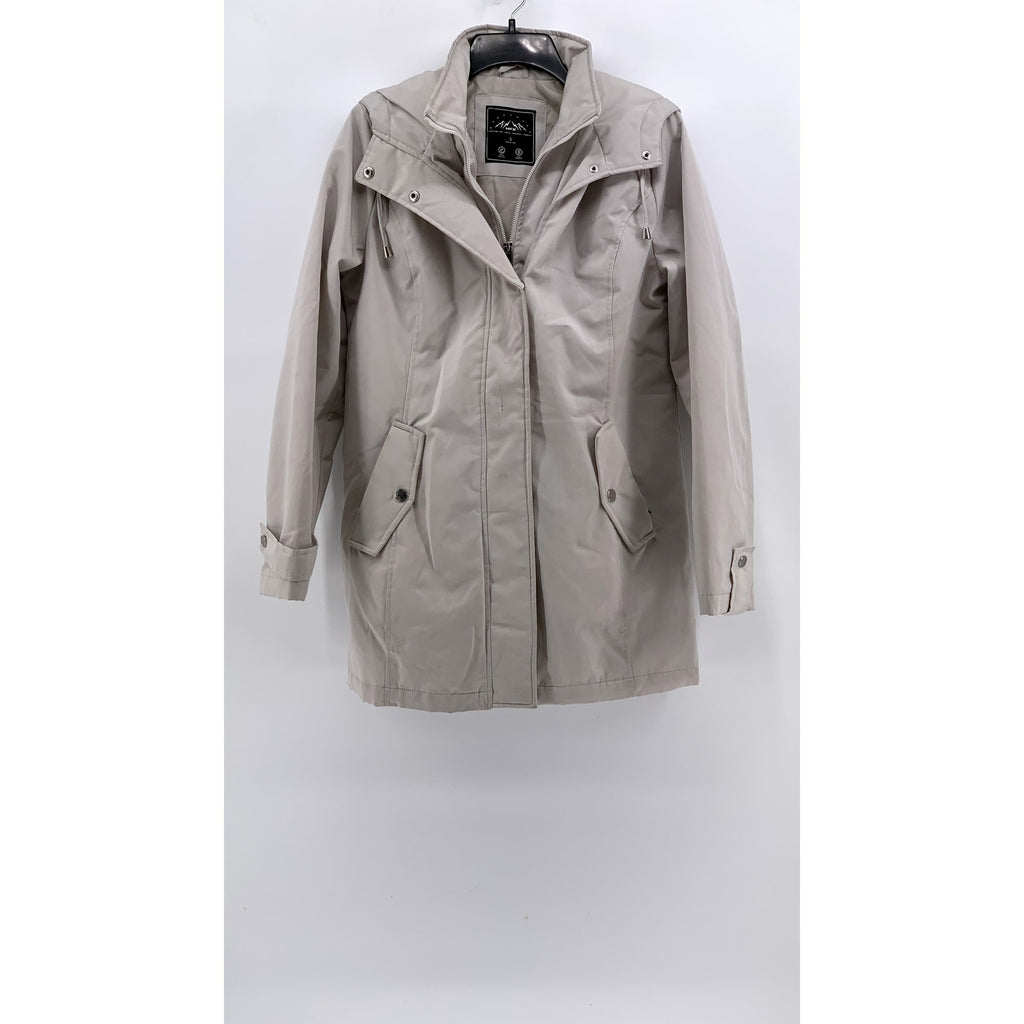 HFX Women's Beige Zip-Up Weather Resistant Polyester Jacket SZ S