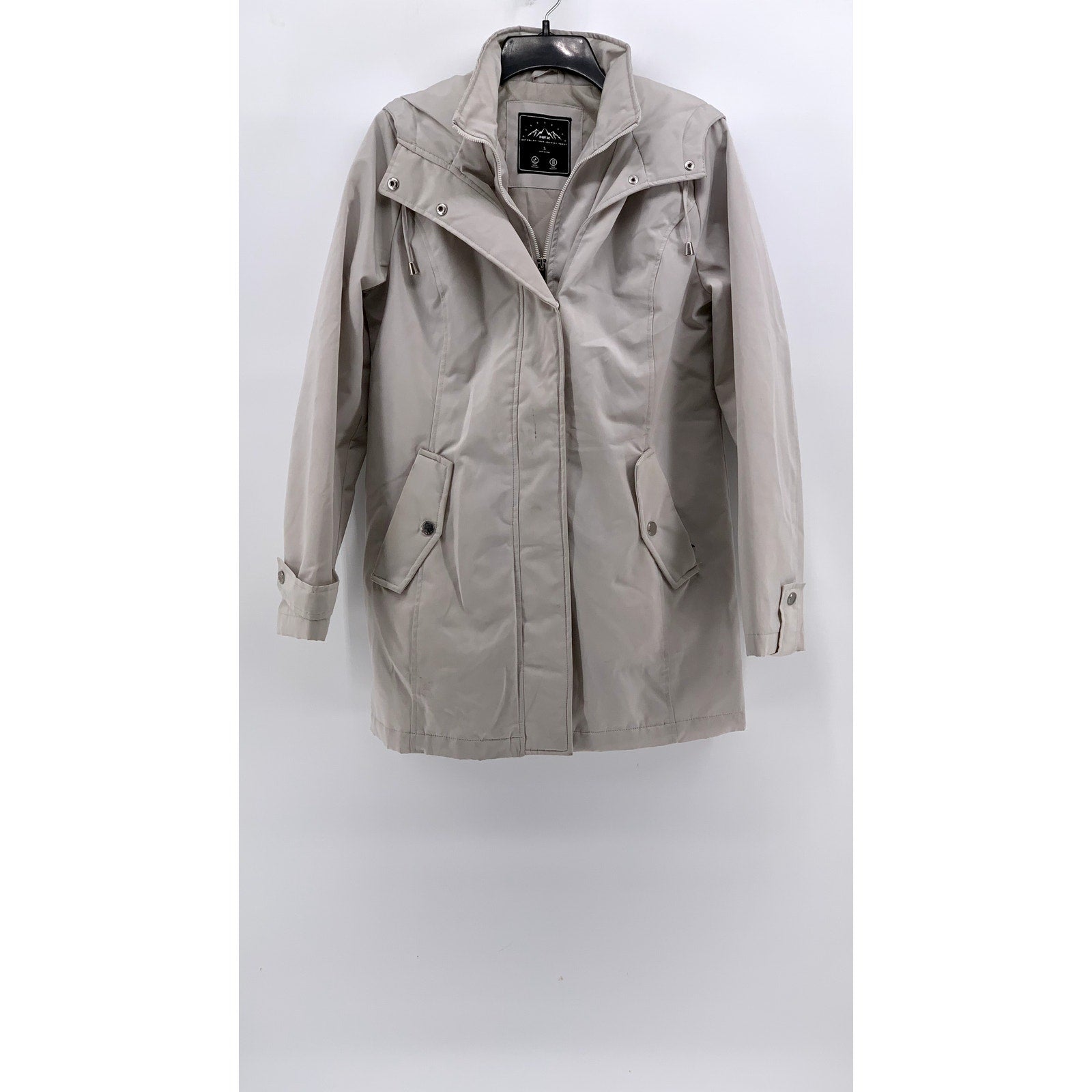 HFX Women's Beige Zip-Up Weather Resistant Polyester Jacket SZ S