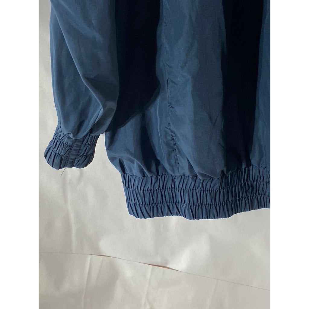 ZARA Men's White/Navy California Logo Hooded Zip-Up Windbreaker Jacket SZ L