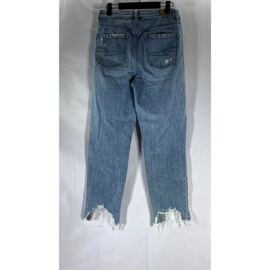 AMERICAN EAGLE Women's Light Blue Distressed Comfort Stretch Waist Jean SZ 4