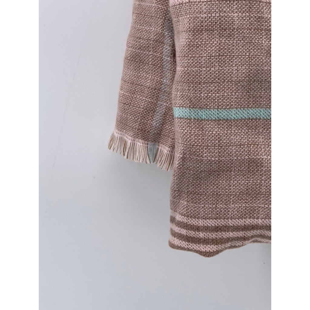 CARA NEW YORK Women's Pink-Brown Plaid Fringe Shawl