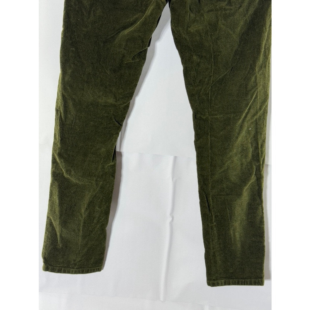 TODD SNYDER Men's Dark Green Slim-Fit Five-Pocket Stretch Corduroy Pant SZ 29X30