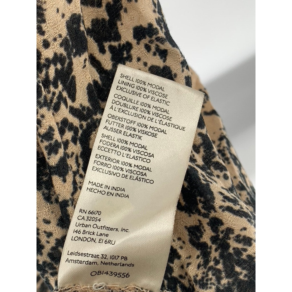 FREE PEOPLE Women's Brown Printed V-Neck Cutout Casual Maxi Dress SZ XS