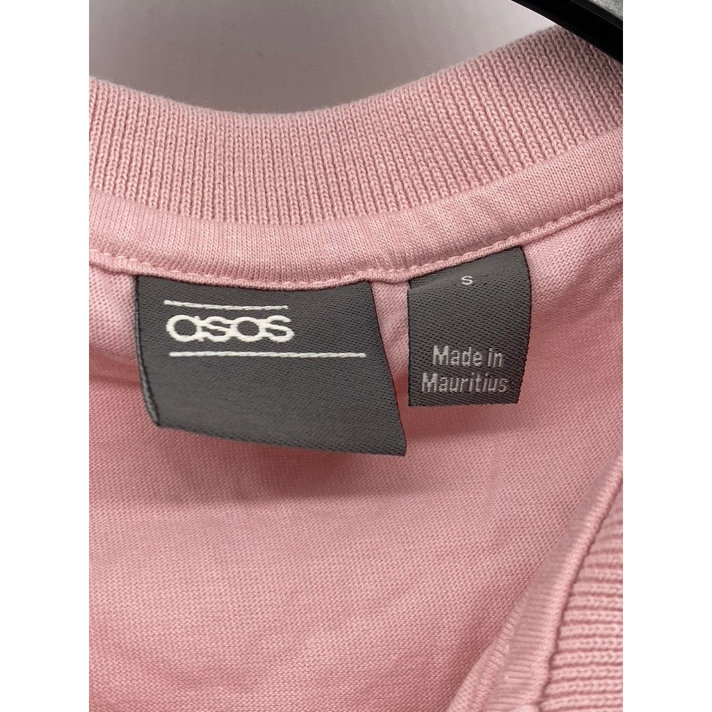 ASOS Men's Light Pink Organic Cotton Short Sleeve Polo Shirt SZ S