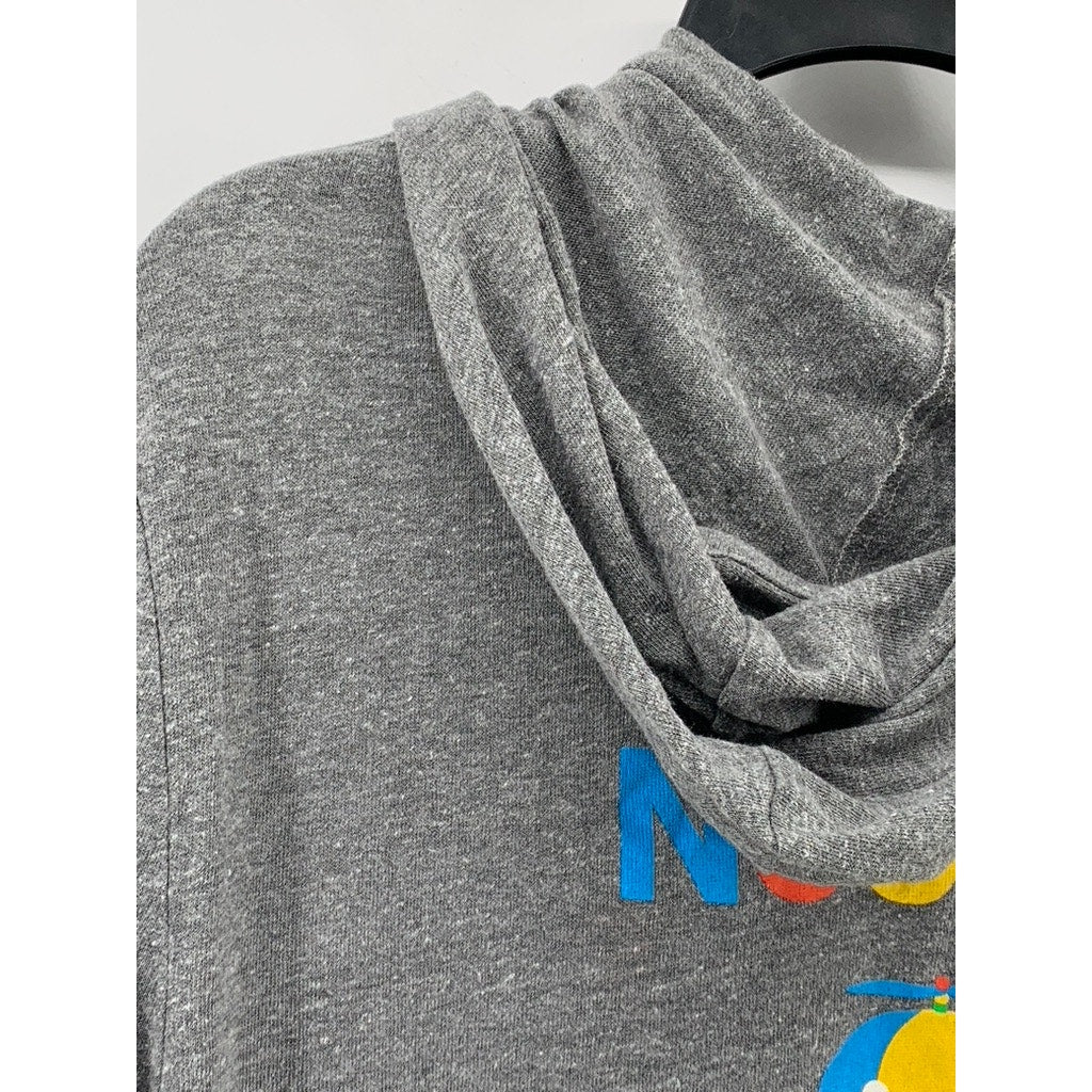 ALTERNATIVE APPAREL Men's Heather Gray Zip-Up Logo Sweater SZ L