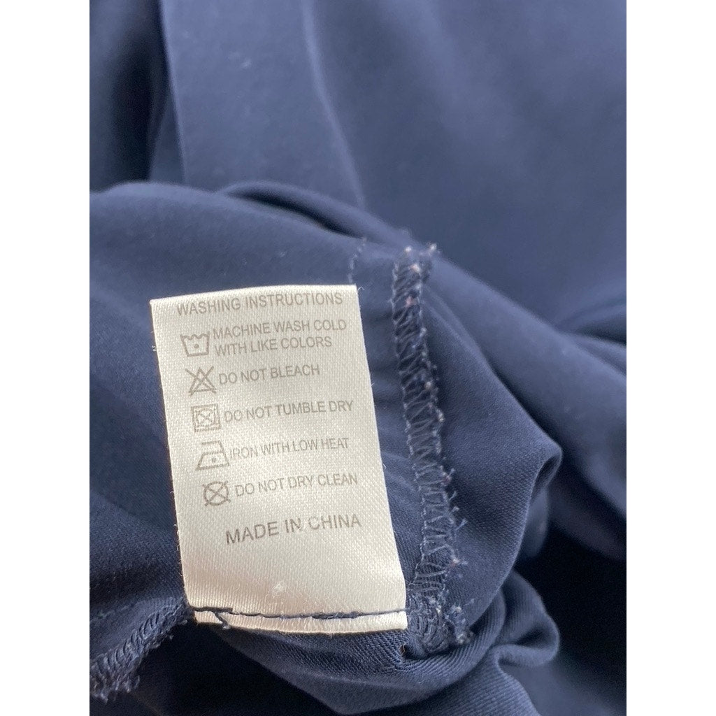 POMELO Women’s Navy Blue Front Knot Short Sleeve Crop Top SZ L