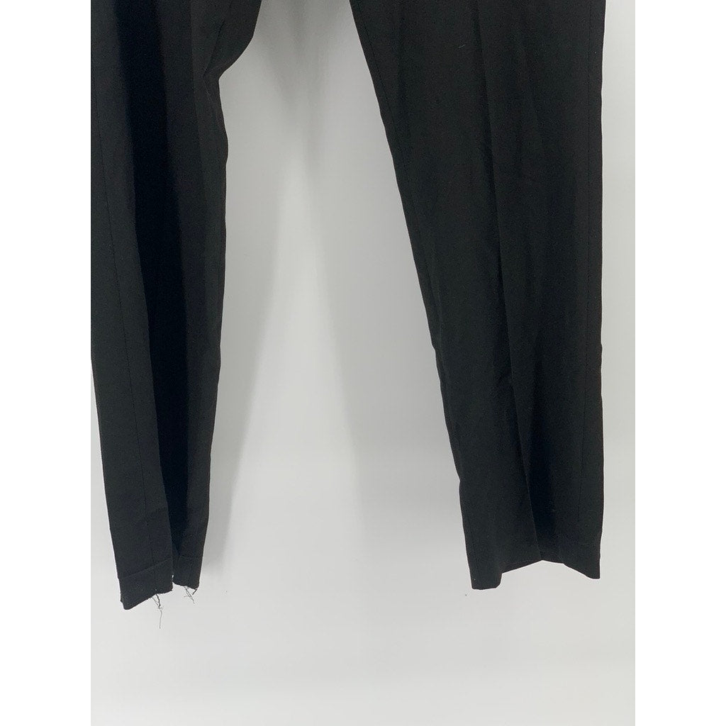 TOPMAN Men's Black Solid Regular-Fit Straight-Leg Dress-Up Pants SZ 36