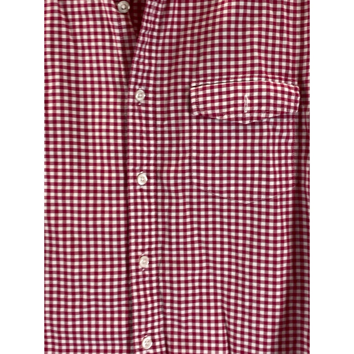 AUTHENTIC J.CREW Men's Red/White Gingham Oxford Slim-Fit Button-Up Shirt SZ M