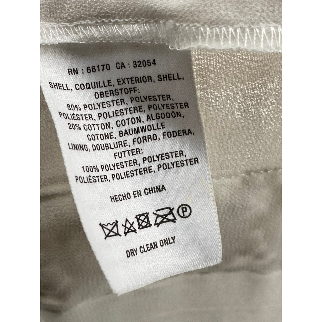 S&B Women's Petite Cream Knit Sheer Pleated Cinched Knee-Length Dress SZ 12P