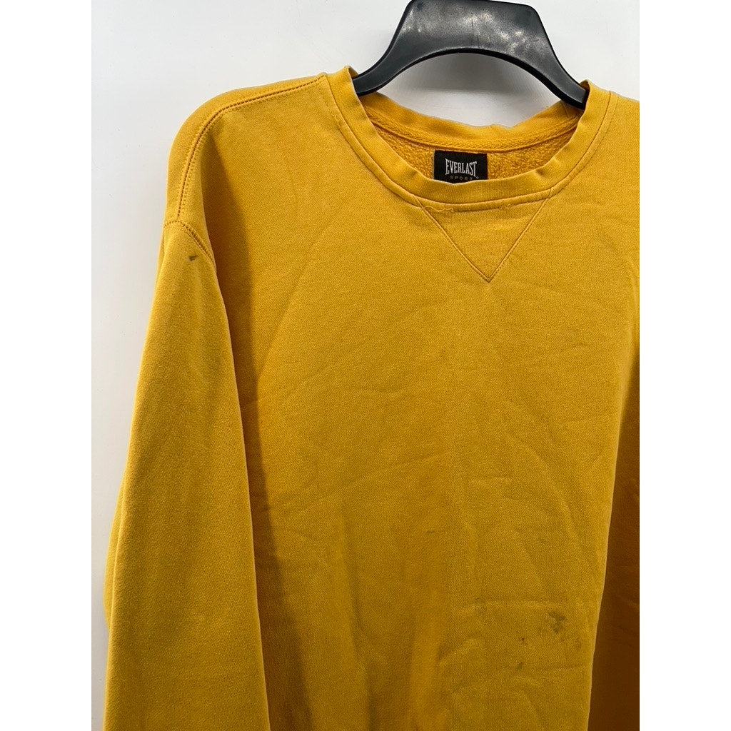 EVERLAST SPORT Men's Mustard Yellow Crewneck Long Sleeve Casual Sweatshirt SZ L