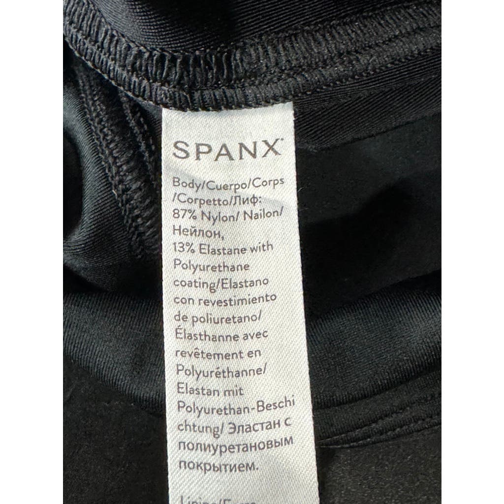 SPANX BY SARA BLAKELY Women's Black Faux Leather Pull-On Ankle Leggings SZ L