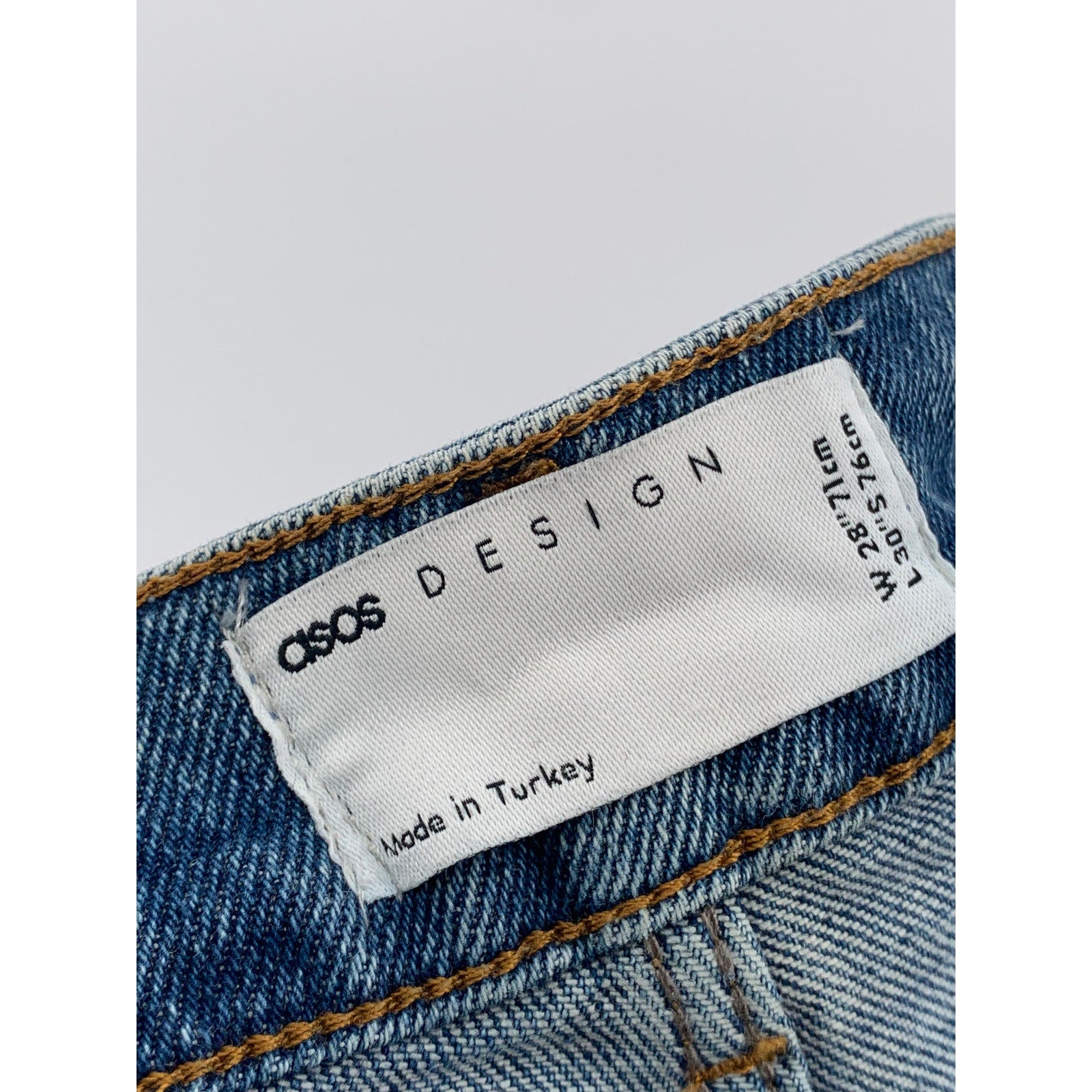 ASOS DESIGN Men's Dark Blue Distressed Frayed Hem Skinny Jeans SZ 28X30