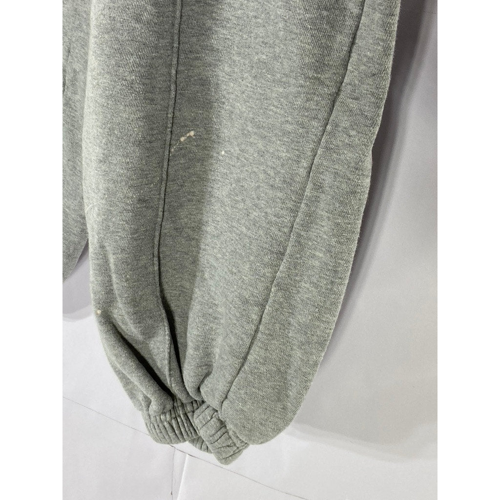 BRILLIANT Women's Light Gray Elastic-Waist Pull-On Jogger Sweatpants SZ M
