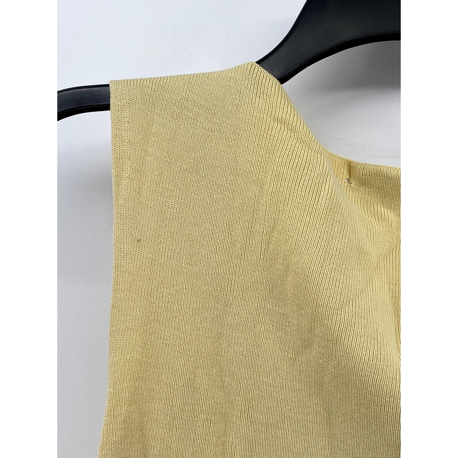 COLDWATER CREEK Women's Yellow Silk-Cotton High-Neck Knit Sleeveless Top SZ S