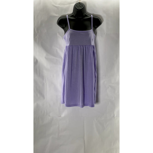 UNBRANDED Women's Purple Straight-Neck Spaghetti Strap A-Line Mini Dress SZ S