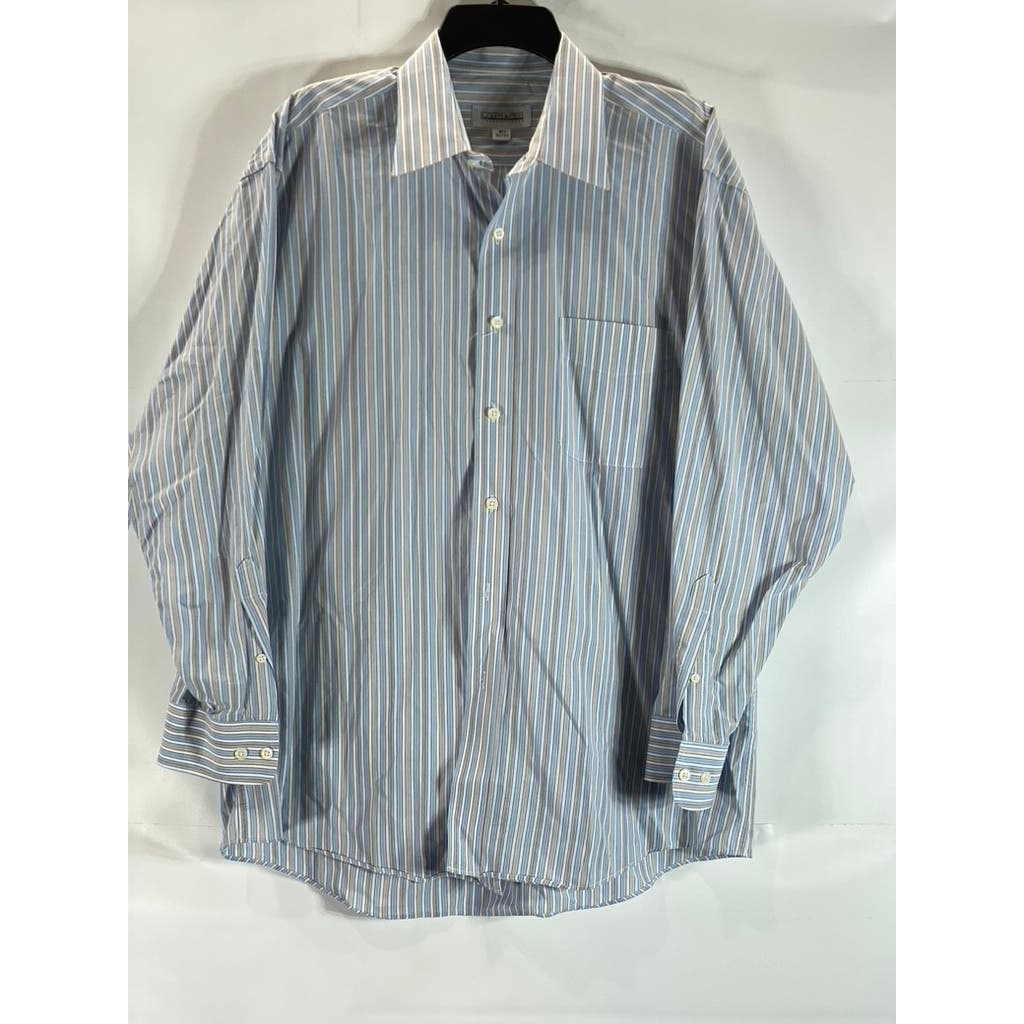 JOSEPH & FEISS INTERNATIONAL Men's Blue Striped Classic-Fit Shirt SZ 16.5 332/33