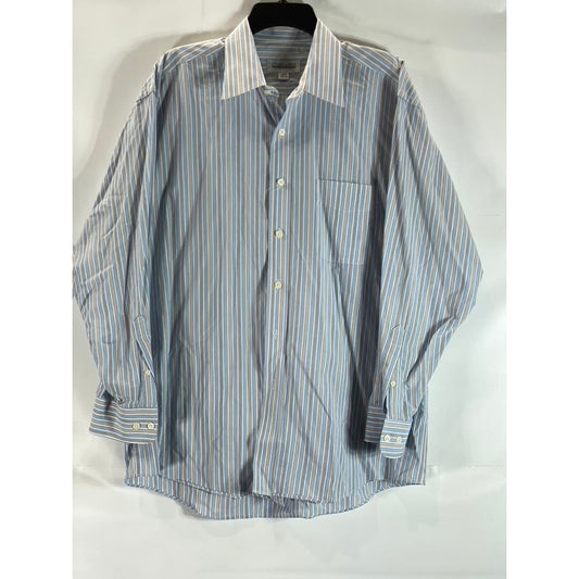 JOSEPH & FEISS INTERNATIONAL Men's Blue Striped Classic-Fit Shirt SZ 16.5 332/33