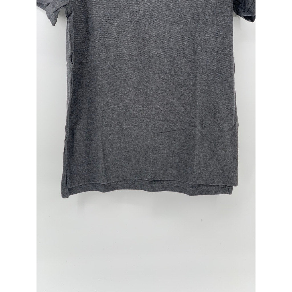 BROOKS BROTHERS Men's Gray Slim-Fit Short Sleeve Performance Polo Shirt SZ M