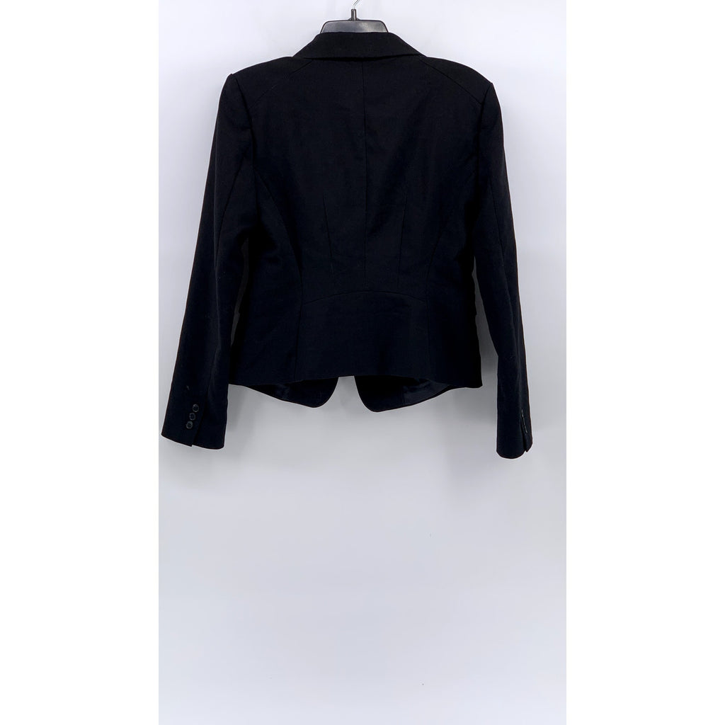 H&M Women's Black Solid Single-Button Notch Collar Long Sleeve Blazer SZ 8