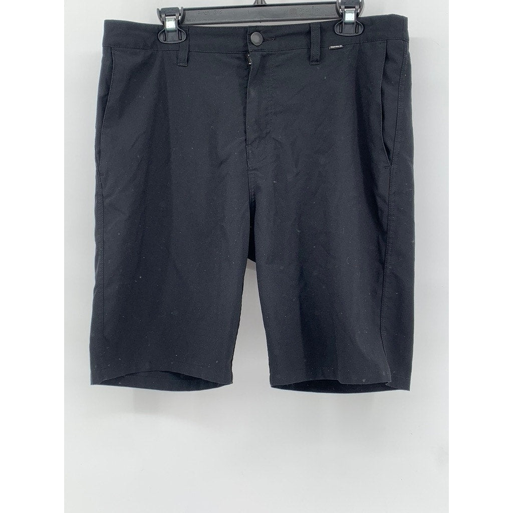 HURLEY Men's Black Hybrid Straight Leg Walking Shorts SZ 32